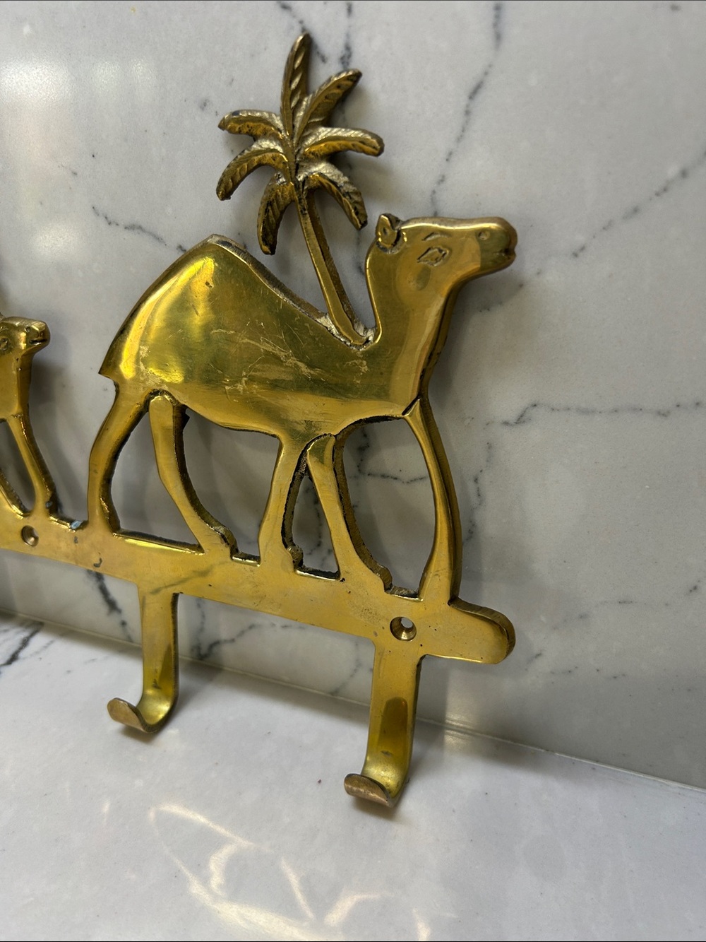 Brass Camel Wall Hook Rack - Gold Decorative Hooks - Picture 6 of 10
